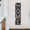 Adesivi murali specchio 3D con lettere HOME in nero e bianco per arredamento salotto - Nero