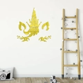 Pegatinas de pared de espejo acrílico de unicornio dorado para cuarto de niñas - Pegatina Pared 3D Unicornio / Dorado