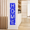 Adesivi murali 3D specchio acrilico blu con lettere HOME per decorazioni d'interni - Blu