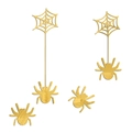 Halloween Spinnen Wandaufkleber Set aus goldenem Acrylglas für Partydekorationen - Gold