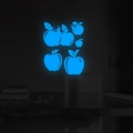 Luminous blue apple and caterpillar wall stickers for kids' bedroom ceiling glow decor - Glowing Blue Apple & Worm
