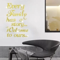 Vinilo decorativo 3D de acrílico dorado con frases familiares y textura de metal cepillado - Dorado
