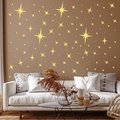 Set di adesivi murali a stella in acrilico dorato con effetto specchio per decorazioni - Oro (JM1217)