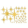 Set dettagliato di adesivi murali a specchio dorati in varie dimensioni con finitura lucida - Oro (JM3341)