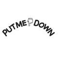 Minimalistischer 'PUT ME DOWN' WC-Deckel-Aufkleber mit zeigendem Hand-Icon, selbstklebend - PH-QT-1025
