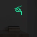 Adesivo murale gatto che dorme luminoso per interruttori in finitura verde fluorescente - Verde