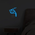 Adesivo murale con gatto che dorme fluorescente per interruttore con design Zzz - Blu