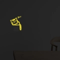 Adesivo da parete gatto luminoso con design dormiente e luce gialla calda per interruttori - Arancione