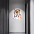 Creative watercolor tiger head wall sticker for luxury living room and hallway decoration - Tiger Head Style (PH-QT1032)