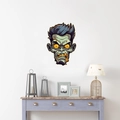 Adesivo murale testa di zombie per decorazione di feste di Halloween e finestre casa - Stile Pelle Verde (PH-WS1098)