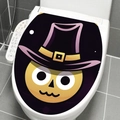 Pegatina Halloween de mago lindo para decoración de tapa de inodoro en el baño - Esqueleto de Dibujos Animados Sombrero de Mago (MT-WS1-8)