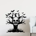 Halloween scary withered tree and skull wall sticker for home window decoration - Ph-ws1095