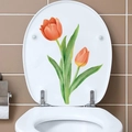 Pegatinas de PVC de tulipanes para decoración de tapa de inodoro con flores naranjas realistas - Patrón de Tulipanes(PH-QT1047)