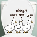 Autocollants drôles de canard pour abattant de WC avec motifs de dessins animés étanches - PH-QT1049 (Style de Canard de Dessin Animé)