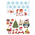 Pegatinas navideñas para ventanas con Papá Noel, renos, copos de nieve y motivos festivos - Conjunto de Tema de Navidad (PH-SD1071)