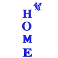 Deep blue acrylic 3D mirror wall stickers featuring HOME letters and butterfly decor - Blue (JM1237)