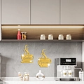Adesivi murali specchio acrilico dorato con design di tazze da caffè Latte ed Espresso - Oro