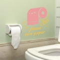 Pegatina de pared de papel higiénico rosa con texto Thank You para decorar el baño moderno - Estilo Rosa (PH-QT1044)