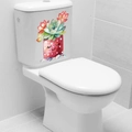 Adesivo per WC impermeabile con simpatica pianta succulenta in un vaso rosso a pois - Stile Pianta Grassa Vaso Sorridente a Pois Rossi (PH-QT1046)