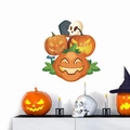 Adesivi murali zucca di Halloween con teschi e tombe per la decorazione della camera festiva - Ph-qt1058