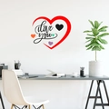 Red heart wall decal with i love you text and colorful small hearts for home decor - Multi-colored Style (PH-AX-1010)