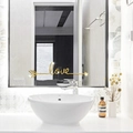 Adesivo murale 3D in acrilico a specchio dorato con scritta love per bagno - Oro