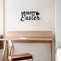 Sticker mural 3D de Pâques en acrylique avec silhouettes de lapin et d'œufs pour déco - Noir