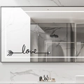 Adesivo murale Love in acrilico nero effetto specchio per decorazione bagno moderno - Nero