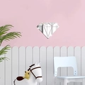 Diamond shaped mirror wall stickers for nursery decor in reflective silver finish - Silver