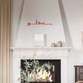 Adesivo murale specchio acrilico rosso freccia love sopra il caminetto decor - Rosso