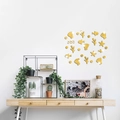 Goldene Acryl-Wandtattoos mit Meerestieren wie Fischen und Muscheln für die Wohndeko - Gold