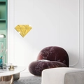 Modern diamond shape golden mirror wall sticker for living room and bedroom decoration - Gold