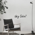 Adesivo murale 3D moderno in acrilico nero con testo Hey Cutie e decorazioni a stella - Nero