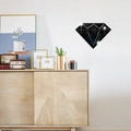 Modern black mirror wall stickers with geometric diamond design for home decor - Black