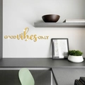 Adesivo murale specchio acrilico 3D dorato con scritta Good Vibes Only decoro - Oro