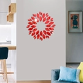 Adesivo murale a specchio in acrilico rosso girasole per l'arredamento del soggiorno - Rosso