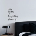 3D acrylic wall sticker with 'this is my happy place' text for modern home decor - Black