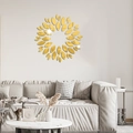 Adesivi murali a specchio girasole dorati in un arredamento moderno per soggiorno - Oro