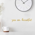 Adesivo murale 3D in acrilico dorato con scritta You Are Beautiful per decorazioni - Oro