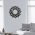 Adesivo murale specchio girasole in acrilico moderno per decorazione soggiorno e casa - Nero