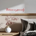 3D Rote Acryl Spiegel Wandtattoo mit Believe in yourself Motivationsspruch Wandeko - Rot