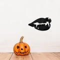 Schwarzer Acrylspiegel Vampirlippen Wandaufkleber mit Fangzähnen für Halloween Deko - Schwarz
