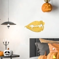 Wandaufkleber Goldene Spiegel-Vampirlippen aus Acryl für Halloween Schlafzimmer Deko - Gold