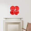Modern red mirror acrylic wall sticker with geometric semi-circle DIY design for living room - Red