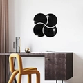 Modern black semi-circle mirror wall stickers arranged in a creative pattern for home decor - Black