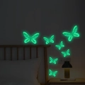 Adesivi murali farfalle luminose con effetto fluorescente verde in camera da letto buia - HP-YG036-Luce Verde