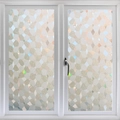 Frosted privacy window film with geometric mosaic patterns and rainbow light refraction - 45cm*1m (1 Roll) / Gemstone