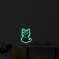 Leuchtender Neon-Katzen-Wandaufkleber in Neongrün für die Halloween-Heimdekoration - Grün