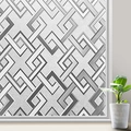 Close-up of frosted window film featuring a modern geometric square pattern for privacy - 45cm*1m (1 Roll) / Argyle