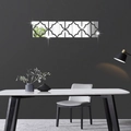 Adesivi murali a specchio geometrici in acrilico con cornici nere per decorazione casa - Argento